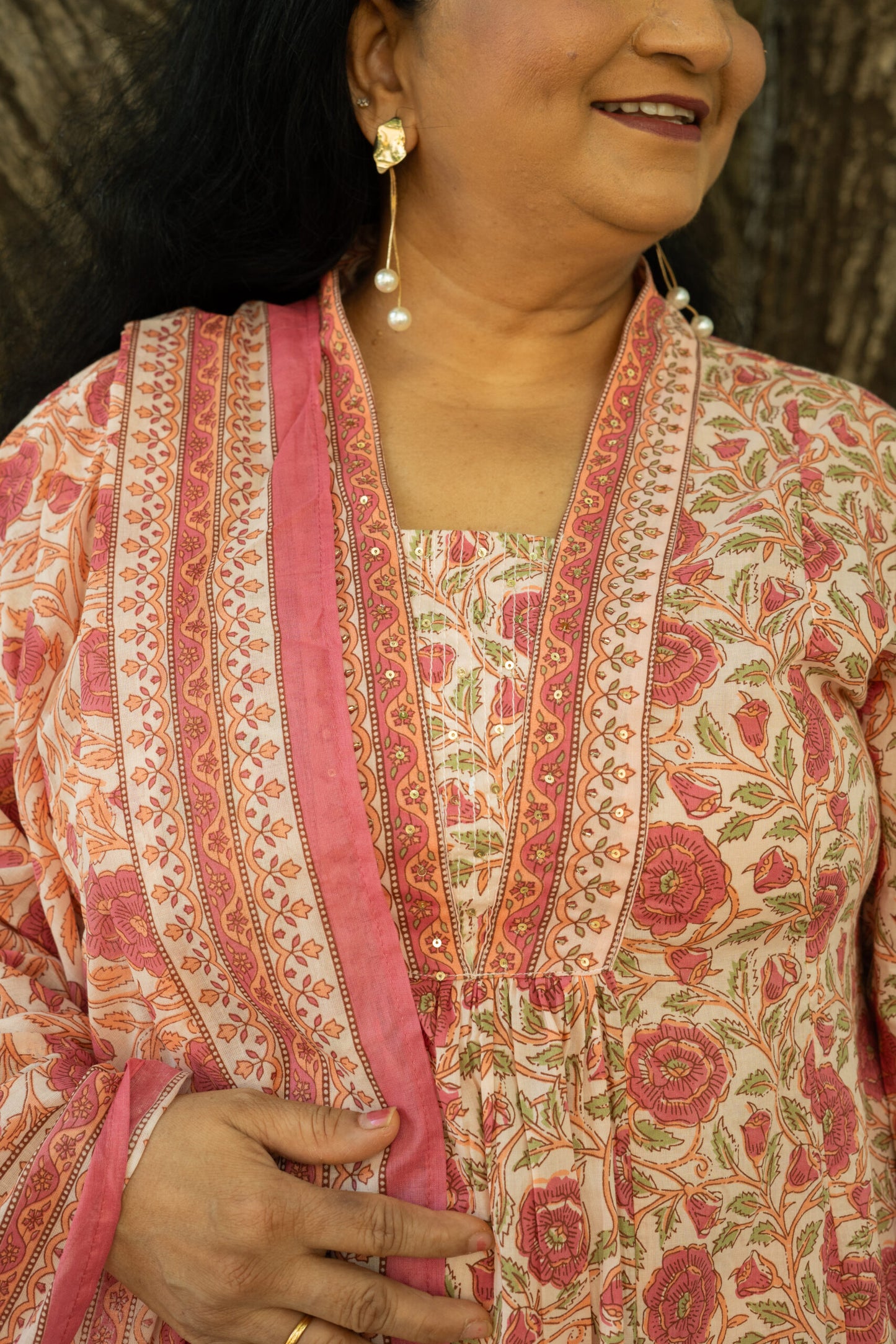 Blushing Bloom Printed Kurta Set With Dupatta