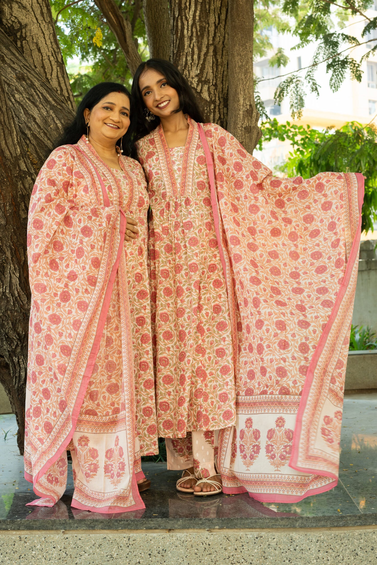 Blushing Bloom Printed Kurta Set With Dupatta