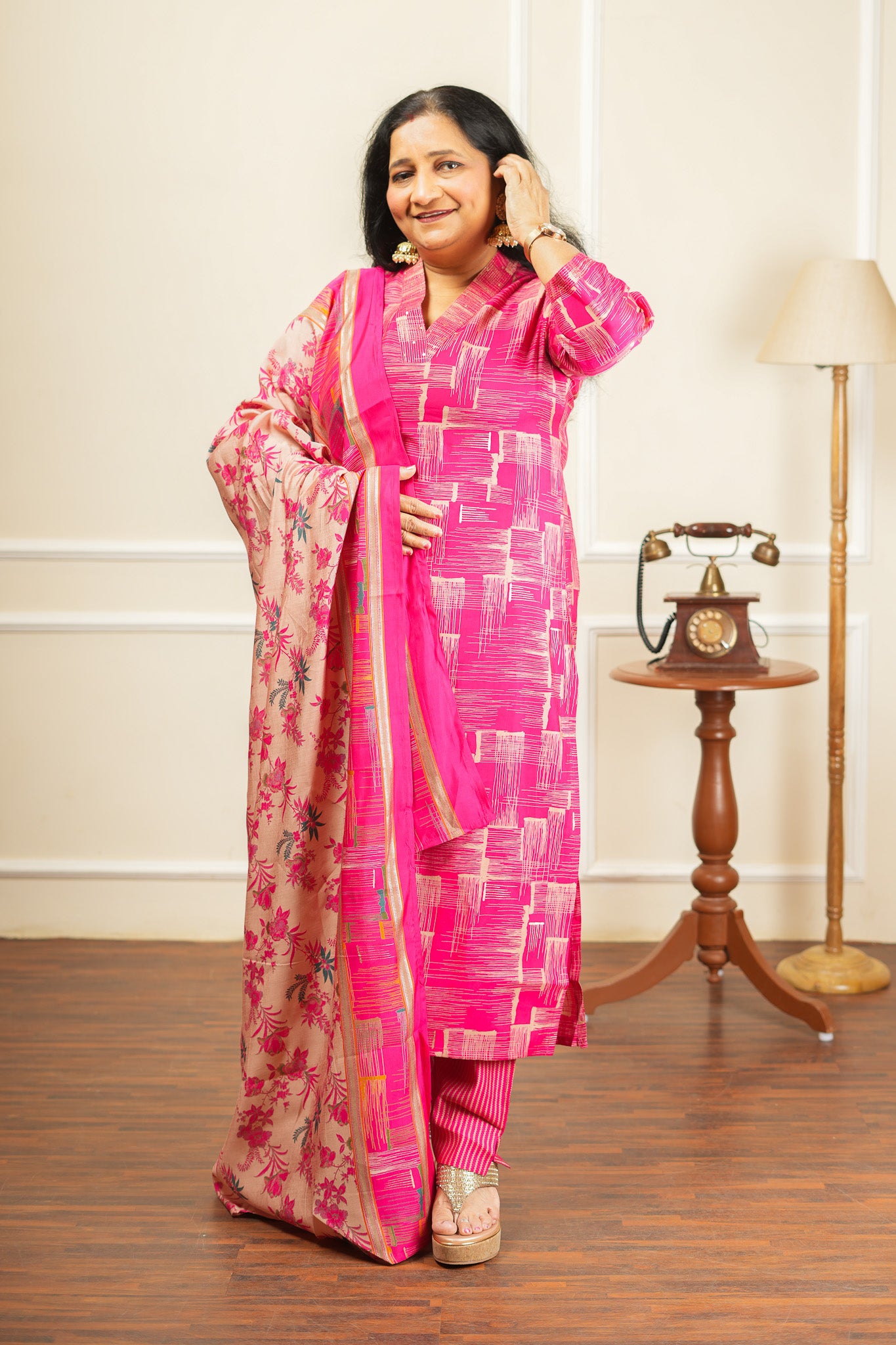 Nargis Royale Kurta Set With Dupatta - Pink