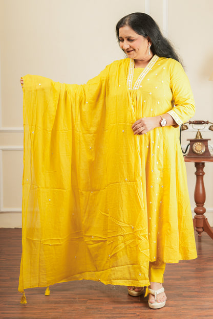 Anya Kurta Set With Dupatta - Yellow