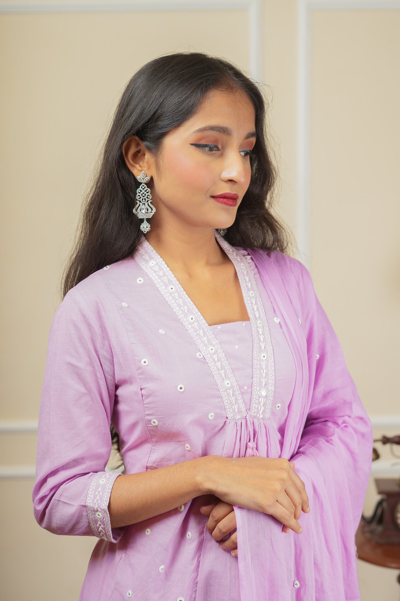 Anya Kurta Set With Dupatta - Lavender