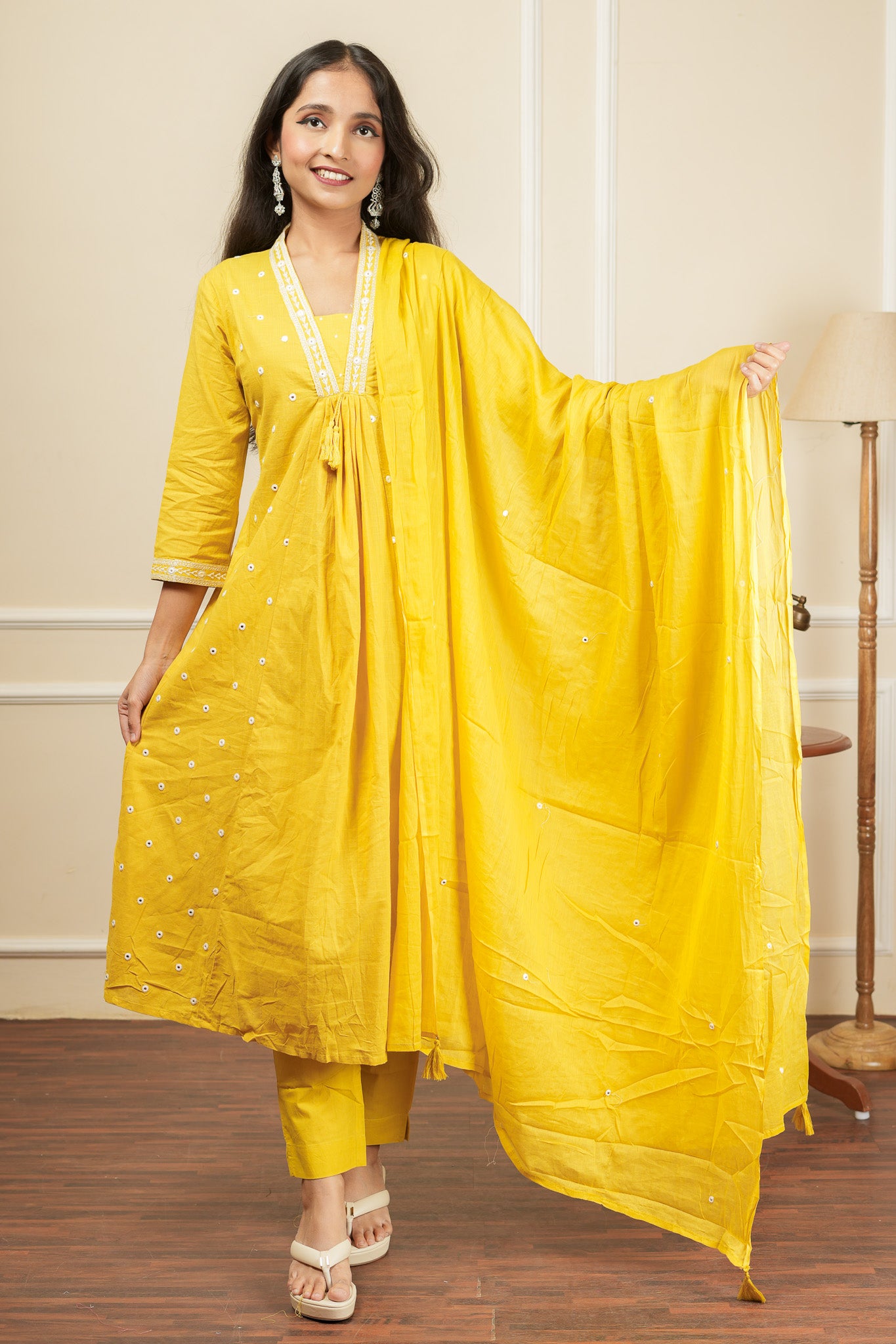 Anya Kurta Set With Dupatta - Yellow