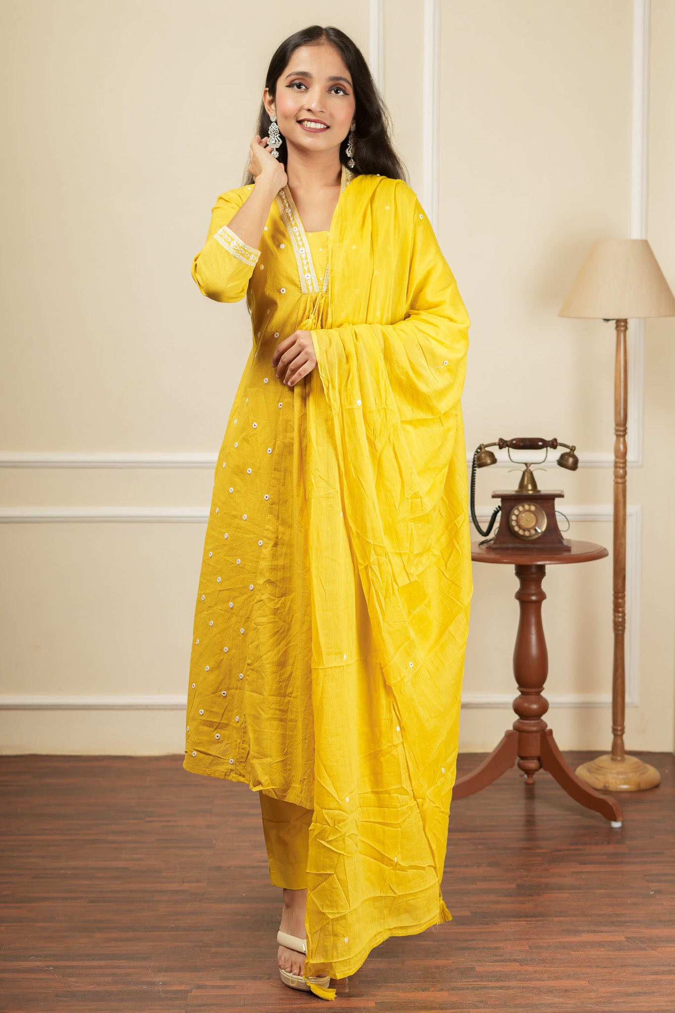 Anya Kurta Set With Dupatta - Yellow