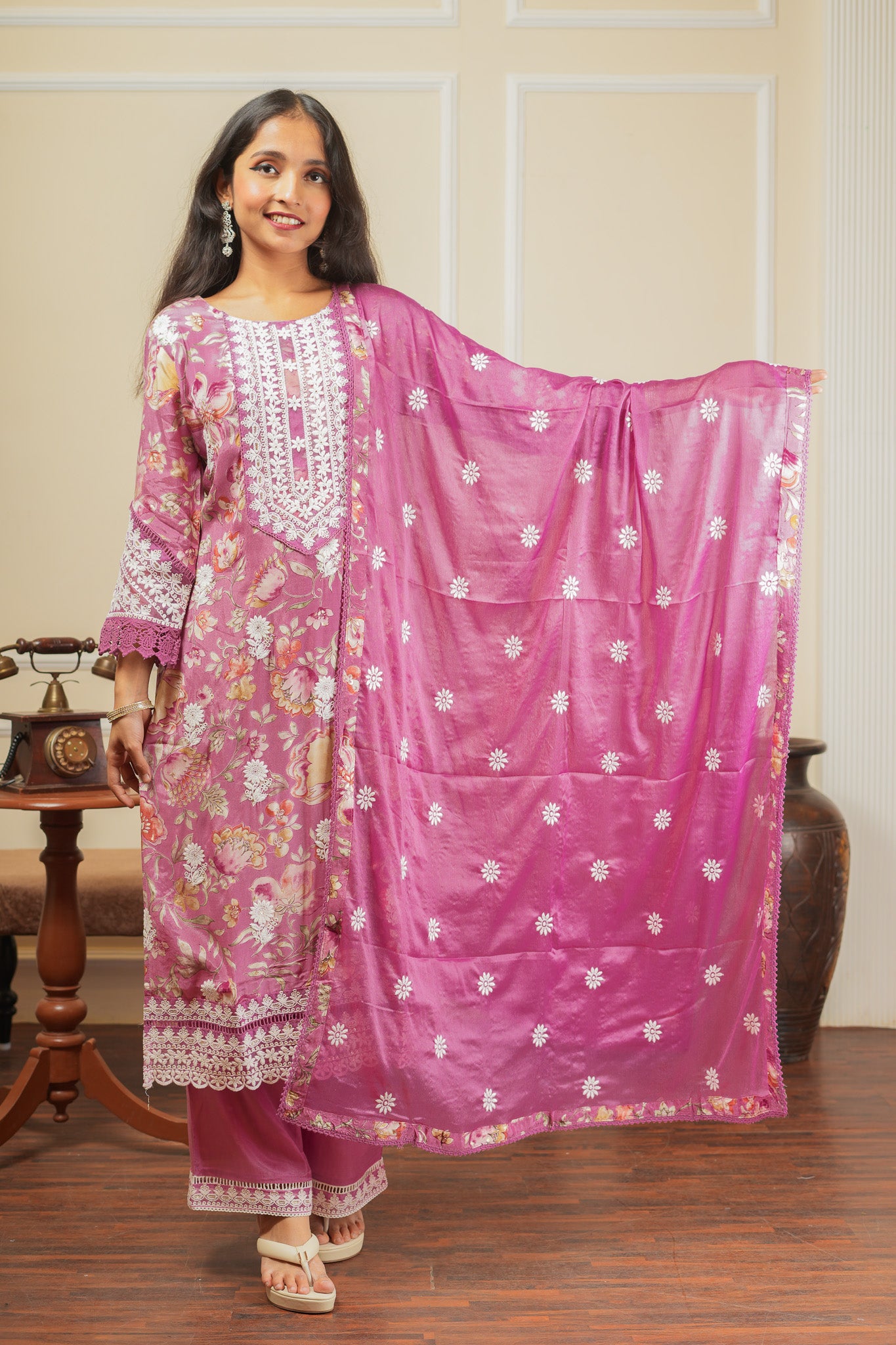 Gulab Kumudini’s Bloom Kurta Set With Dupatta