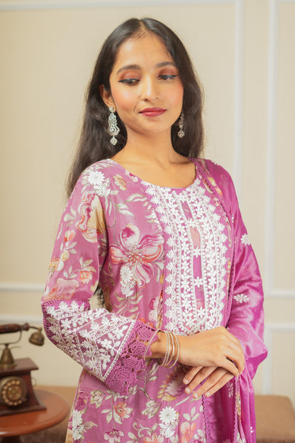 Gulab Kumudini’s Bloom Kurta Set With Dupatta