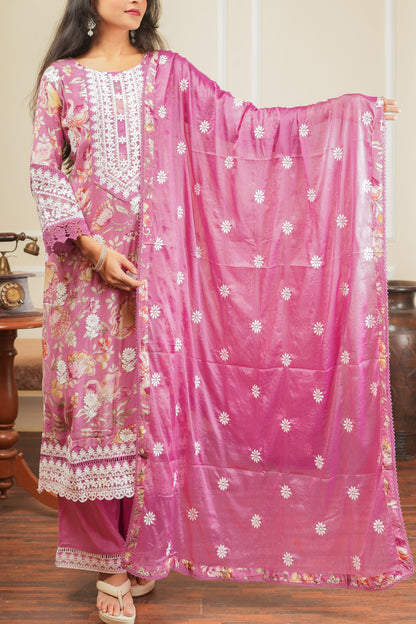 Gulab Kumudini’s Bloom Kurta Set With Dupatta