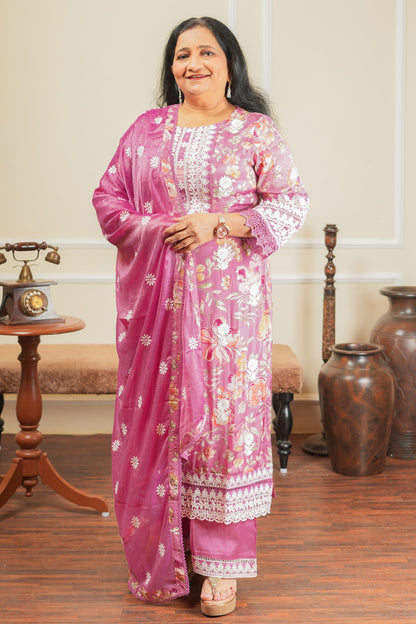 Gulab Kumudini’s Bloom Kurta Set With Dupatta