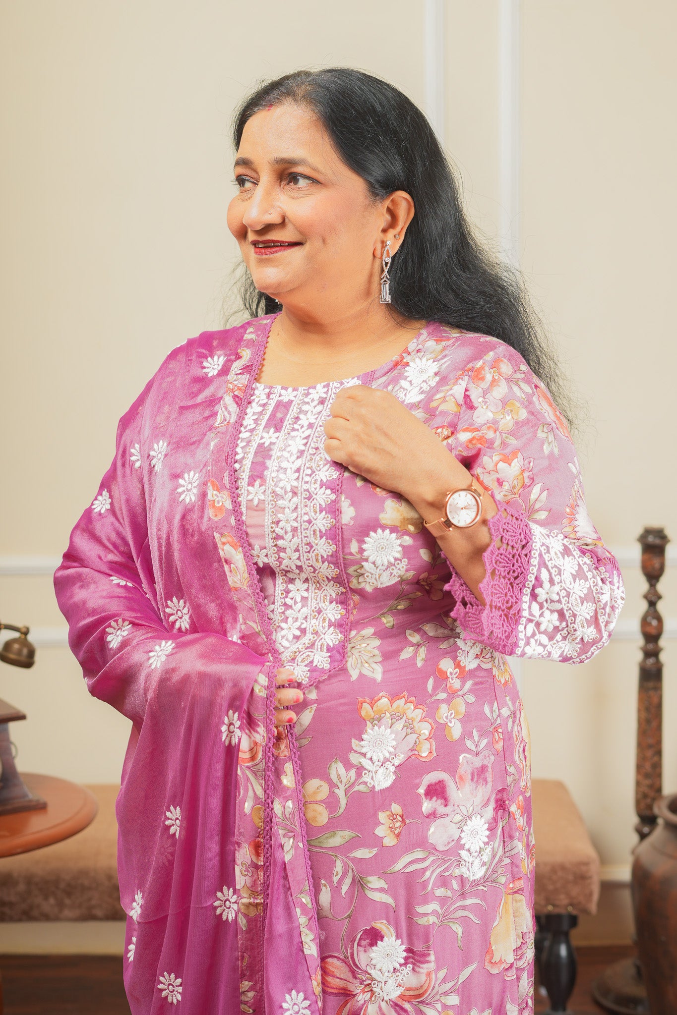 Gulab Kumudini’s Bloom Kurta Set With Dupatta