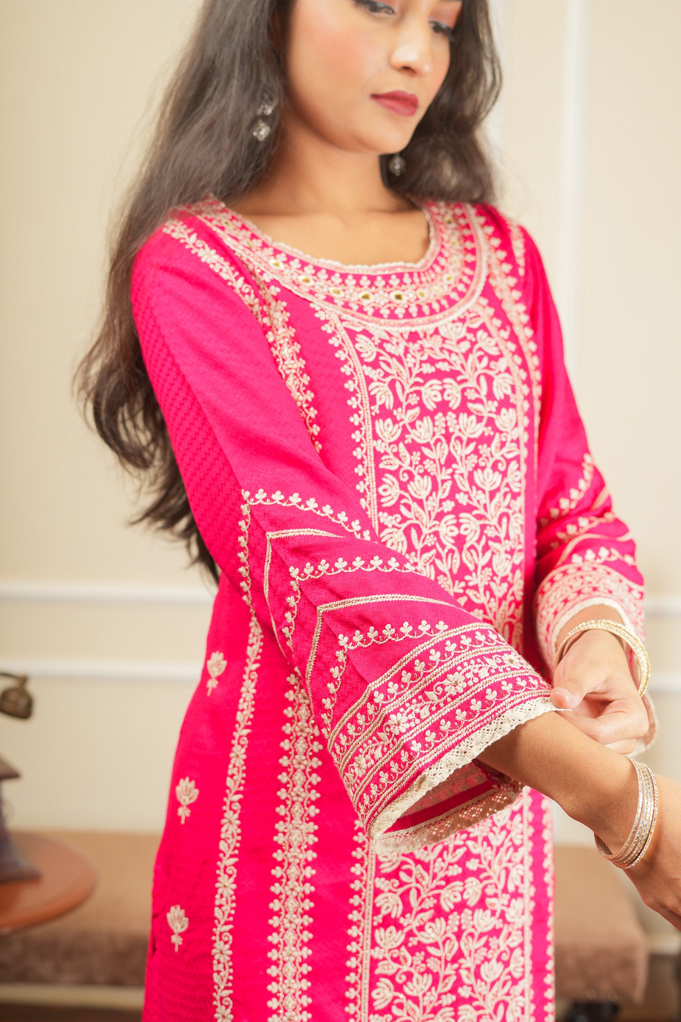 Apsara's Nirvana Kurta Set With Dupatta - Pink