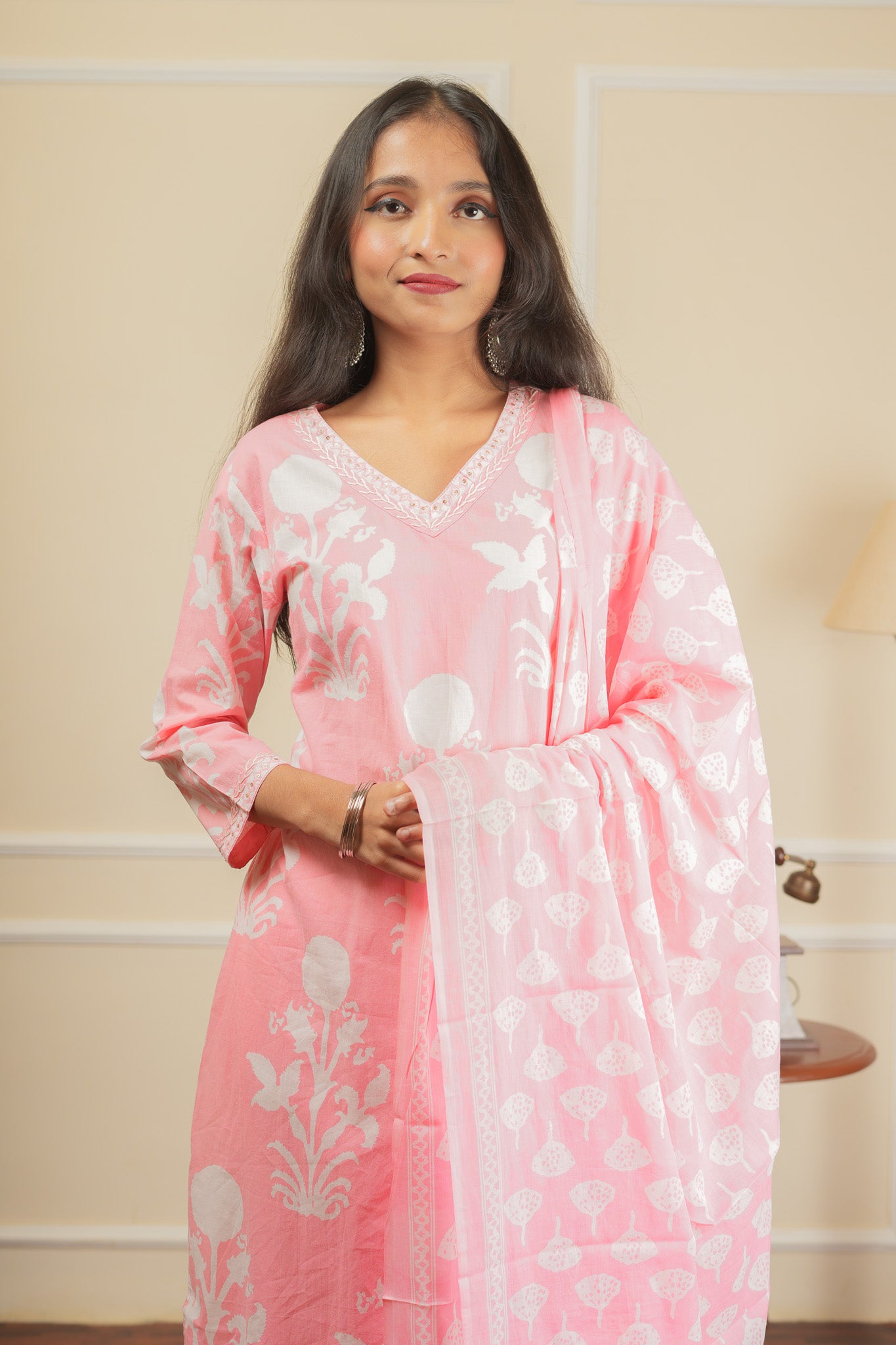 Rangliya Kurta Set With Dupatta - Pink