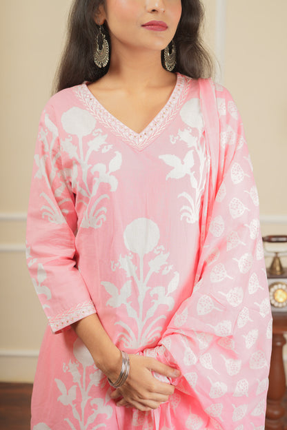 Rangliya Kurta Set With Dupatta - Pink