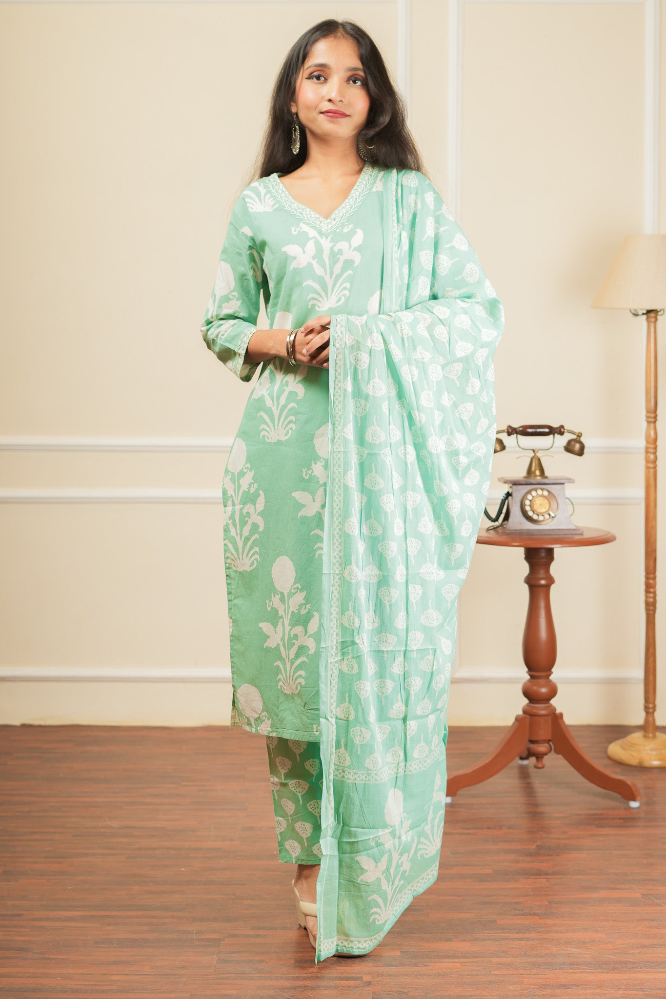 Rangliya Kurta Set With Dupatta - Teal