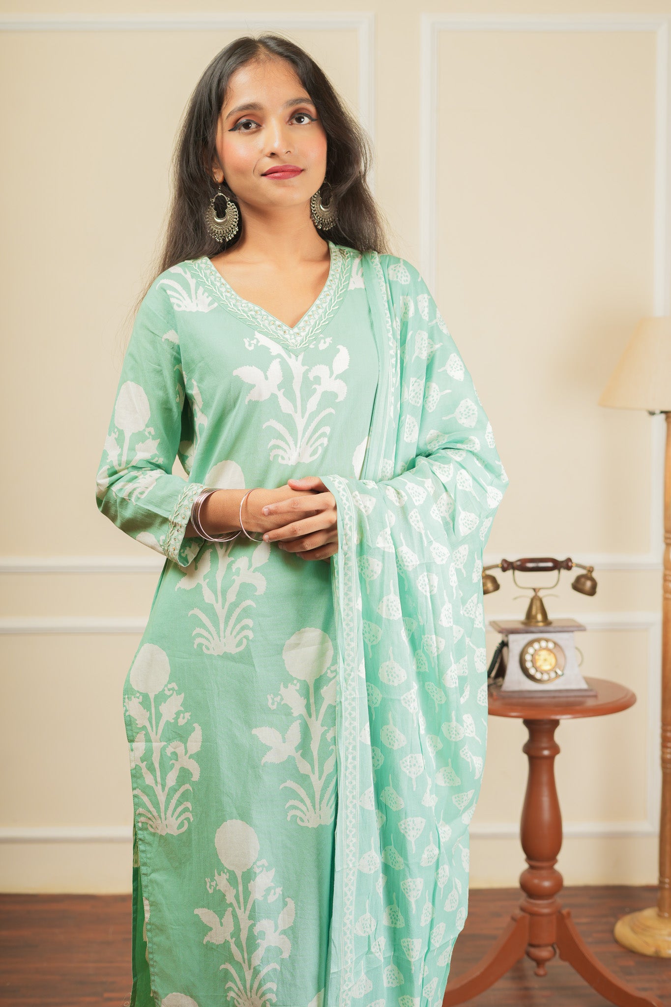 Rangliya Kurta Set With Dupatta - Teal