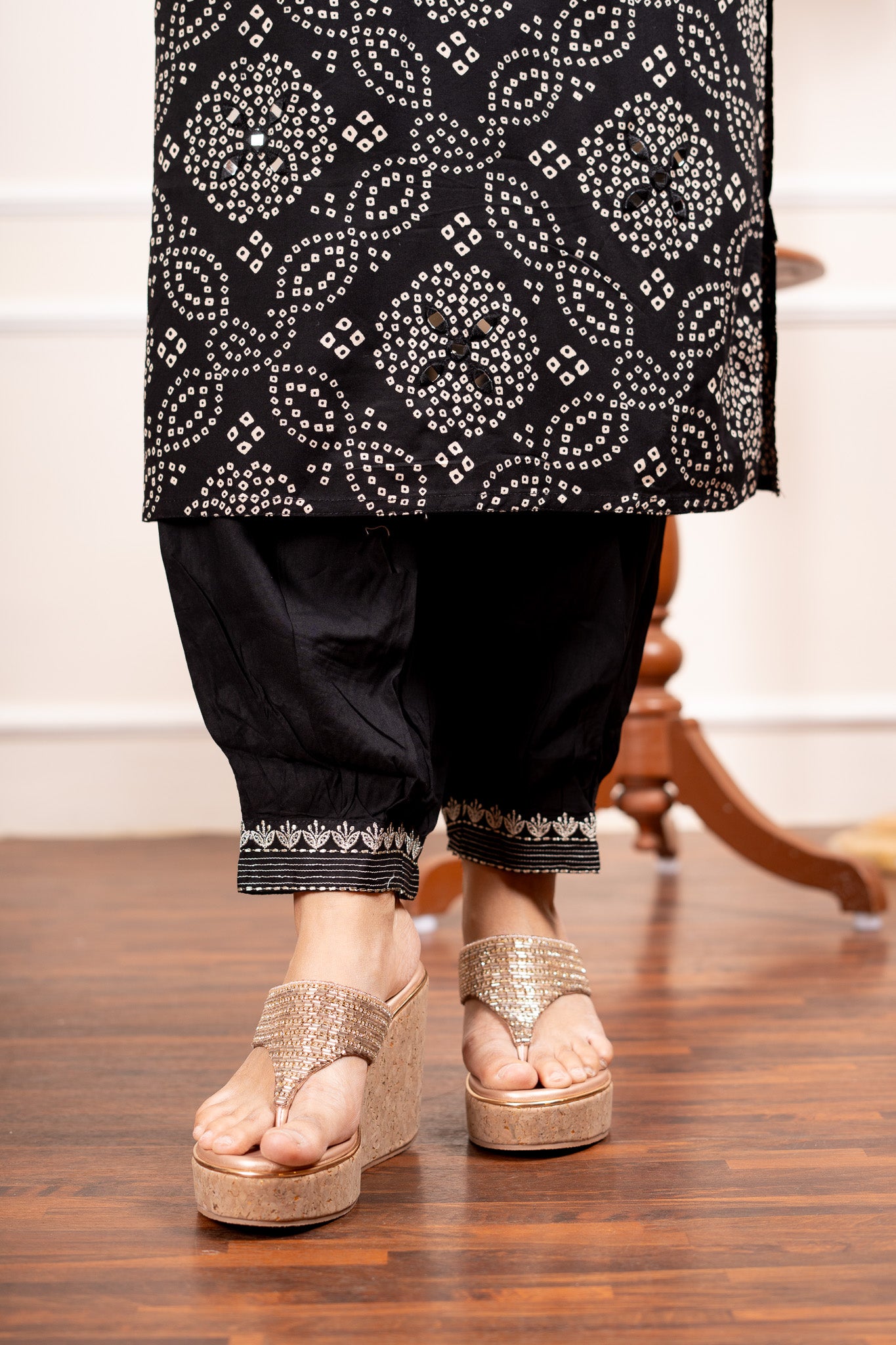 Desi Euphoria Bandhani Coord Set - Black