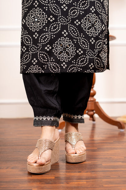 Desi Euphoria Bandhani Coord Set - Black