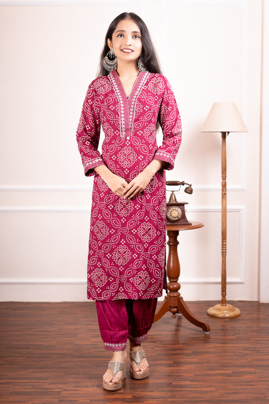 Desi Euphoria Bandhani Coord Set - Pink