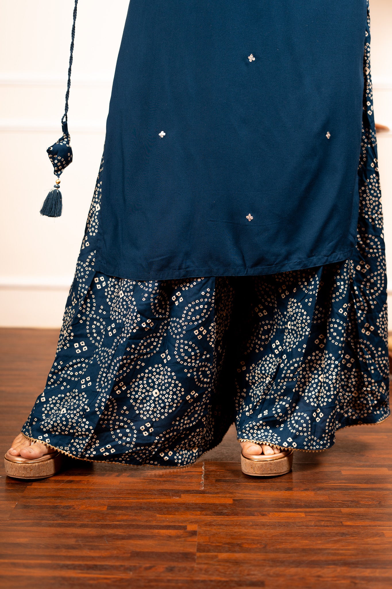 Bandhani Twirl Coord Set - Blue