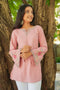 Blossom Belle Embroidered Kurti - Pastel Pink