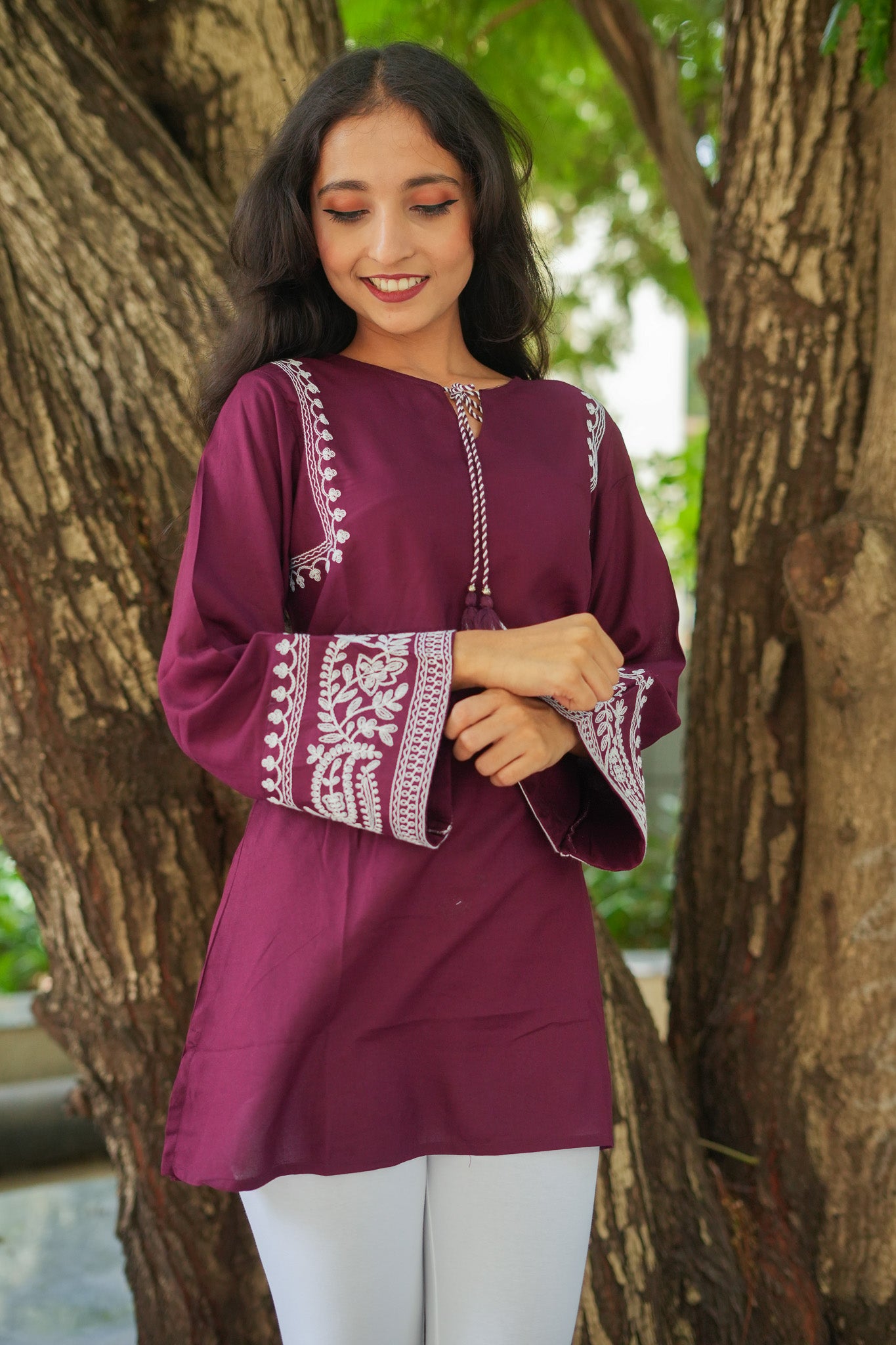 Misty Melody Kurti - Maroon