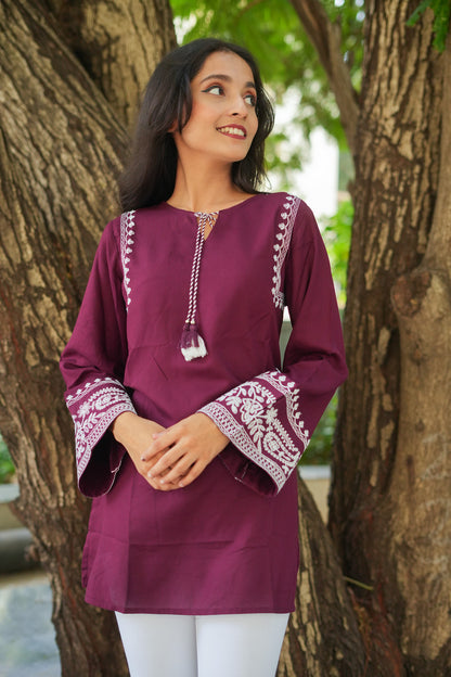 Misty Melody Kurti - Maroon