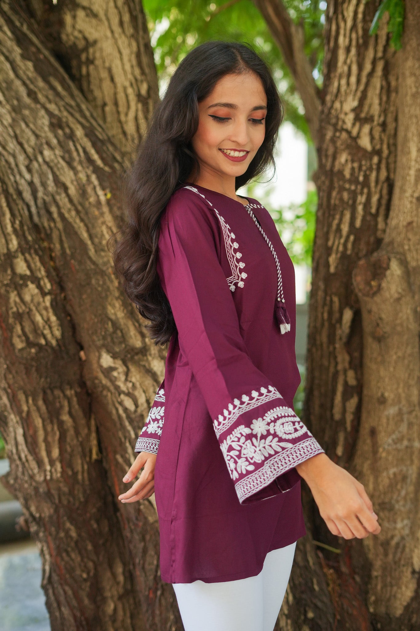 Misty Melody Kurti - Maroon