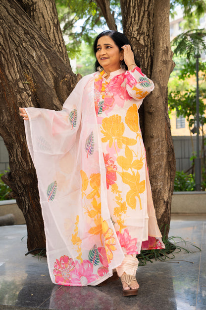 A Blooming Sunrise Straight Kurta Set With Dupatta