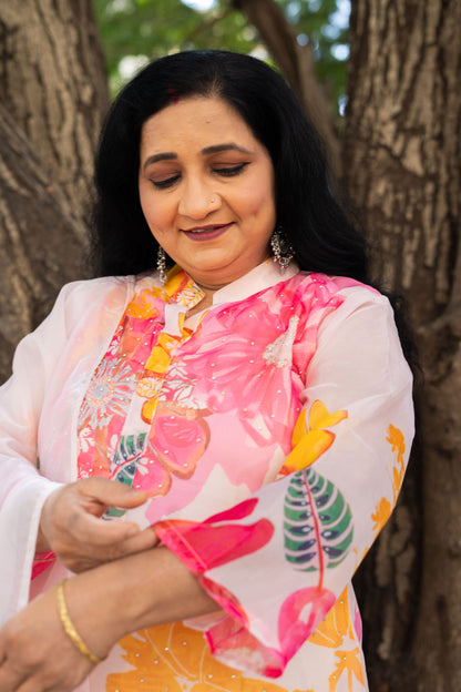 A Blooming Sunrise Straight Kurta Set With Dupatta