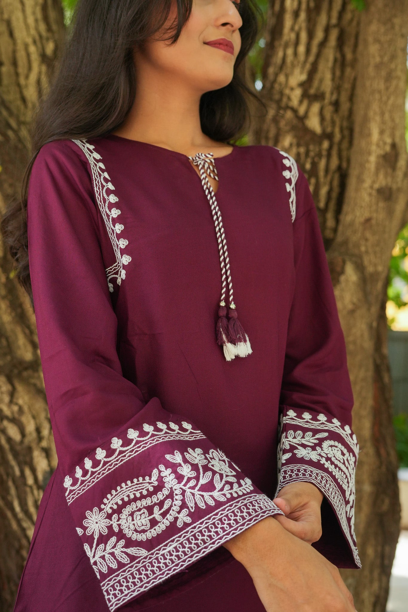 Misty Melody Kurti - Maroon