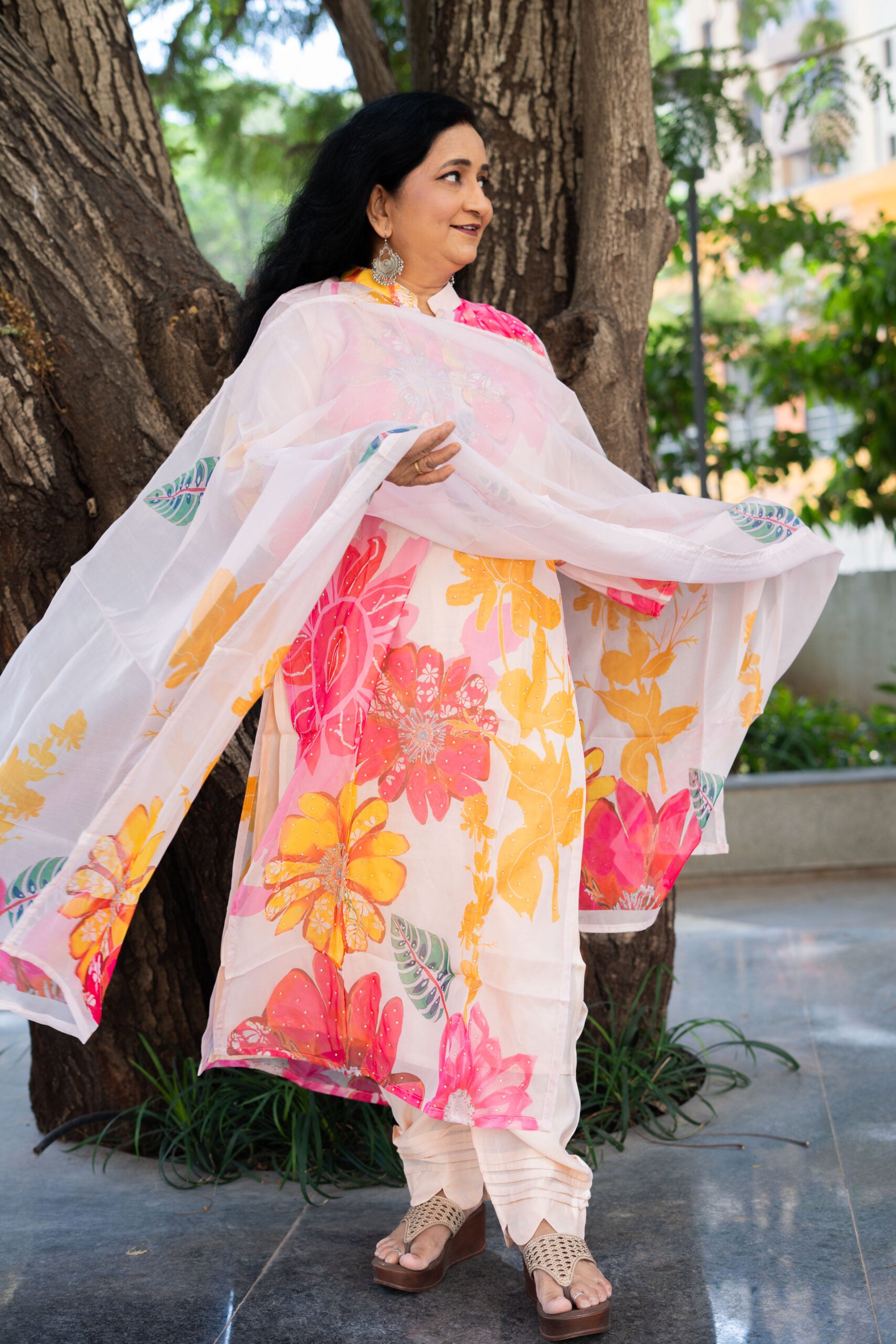 Blooming Sunrise Straight Kurta Set With Dupatta