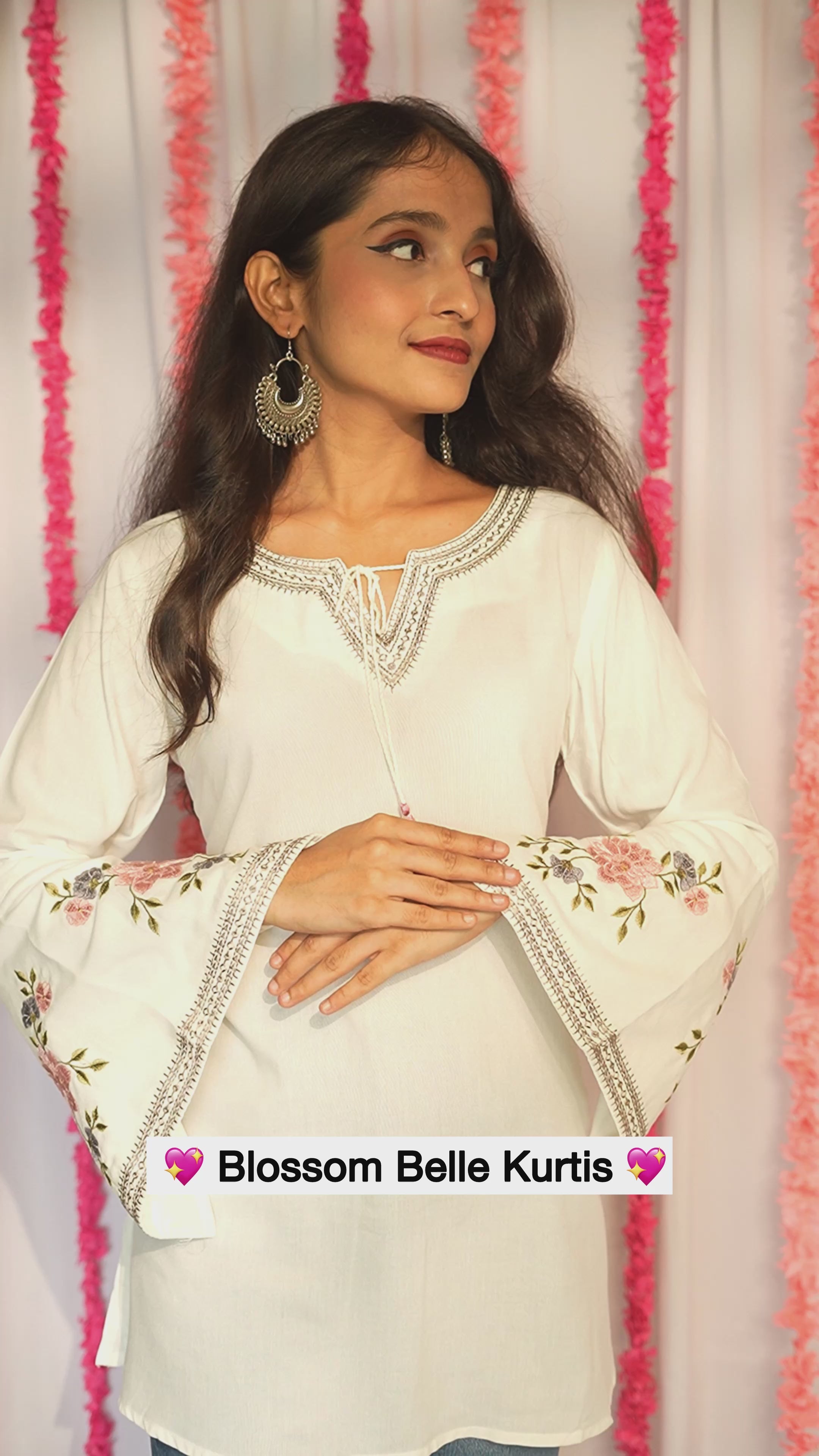 Blossom Belle Kurti - White